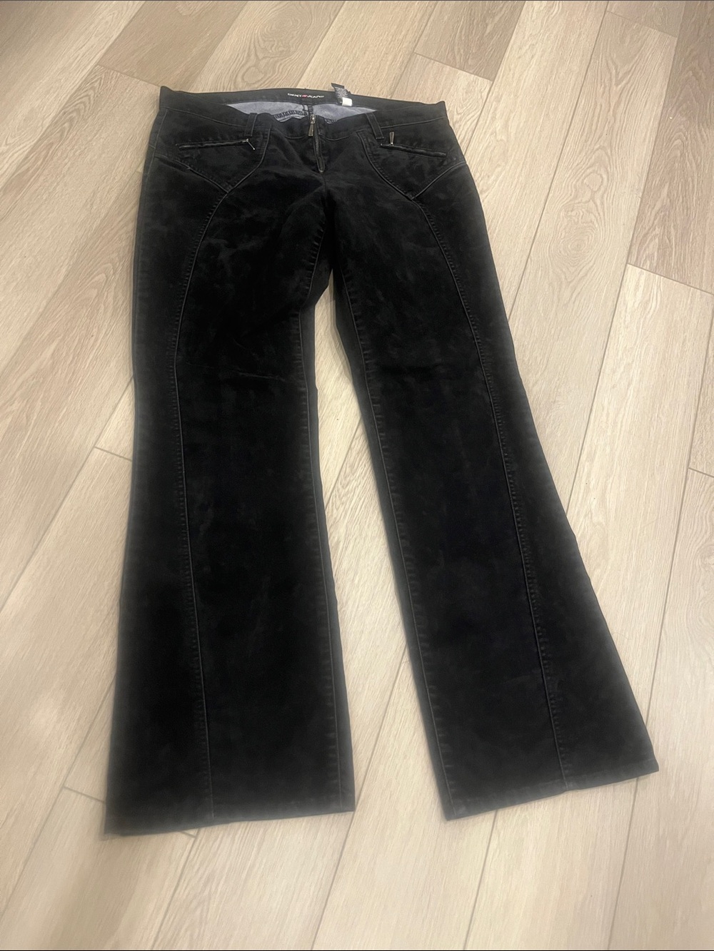DKNY Jeans Black Flared Velvet, sz 13